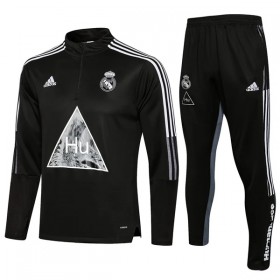 Real Madrid Børn Sweatshirt Dragt 2022-23 Sort Kvart-Zip